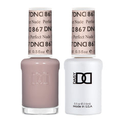 Daisy DND Perfect Nude 867 gel polish bottle for a chic sheer nude look with long-lasting color.
