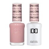 DAISY DND Sheer In The City gel polish for a soft peachy pink finish.