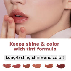 Daisy Doll Lip Stealer close-up of hydrating oil sheen on lips.