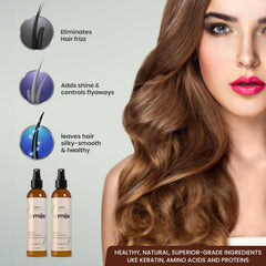 Damila Keratin Leave-In Conditioner Spray used as a lightweight heat protectant before styling.