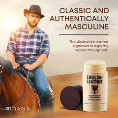 Dana English Leather deodorant stick texture for smooth application.