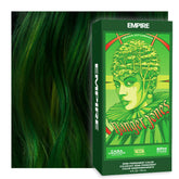 Danger Jones Empire Green hair color packaging highlights high-pigment formula for vibrant results.