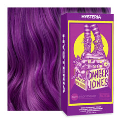 Danger Jones Hysteria Berry color swatches showcase a vibrant shade.