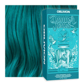Danger Jones Oblivion Teal bottle closeup showing bold color and conditioning