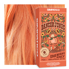 Danger Jones Simpatico Light Peach bottle; vibrant color option for at-home refresh.