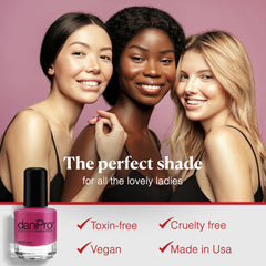 daniPro Lovely Lady brush applies polish for a smooth, even finish.