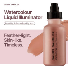 Daniel Sandler Watercolour Elegance on lips adds peachy shine with gentle radiance.