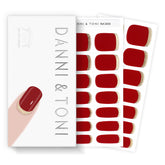 DANNI & TONI scarlet red gel nail wraps for vibrant color at home