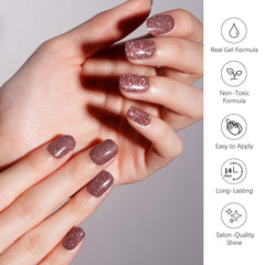 DANNI & TONI UV cure session for quick manicure setting.