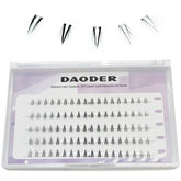 DAODER bottom lash clusters in tray with clear band for natural look.