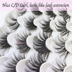 DAODER wispy long false eyelashes create dramatic eye definition.