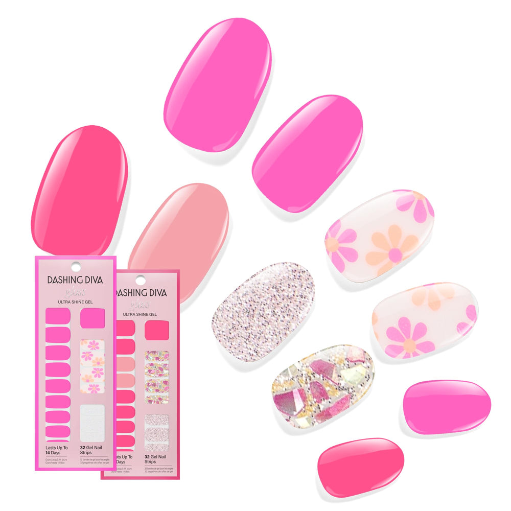 Dashing Diva Coral Reef set glossy nail strips for a vibrant, salon-grade shine