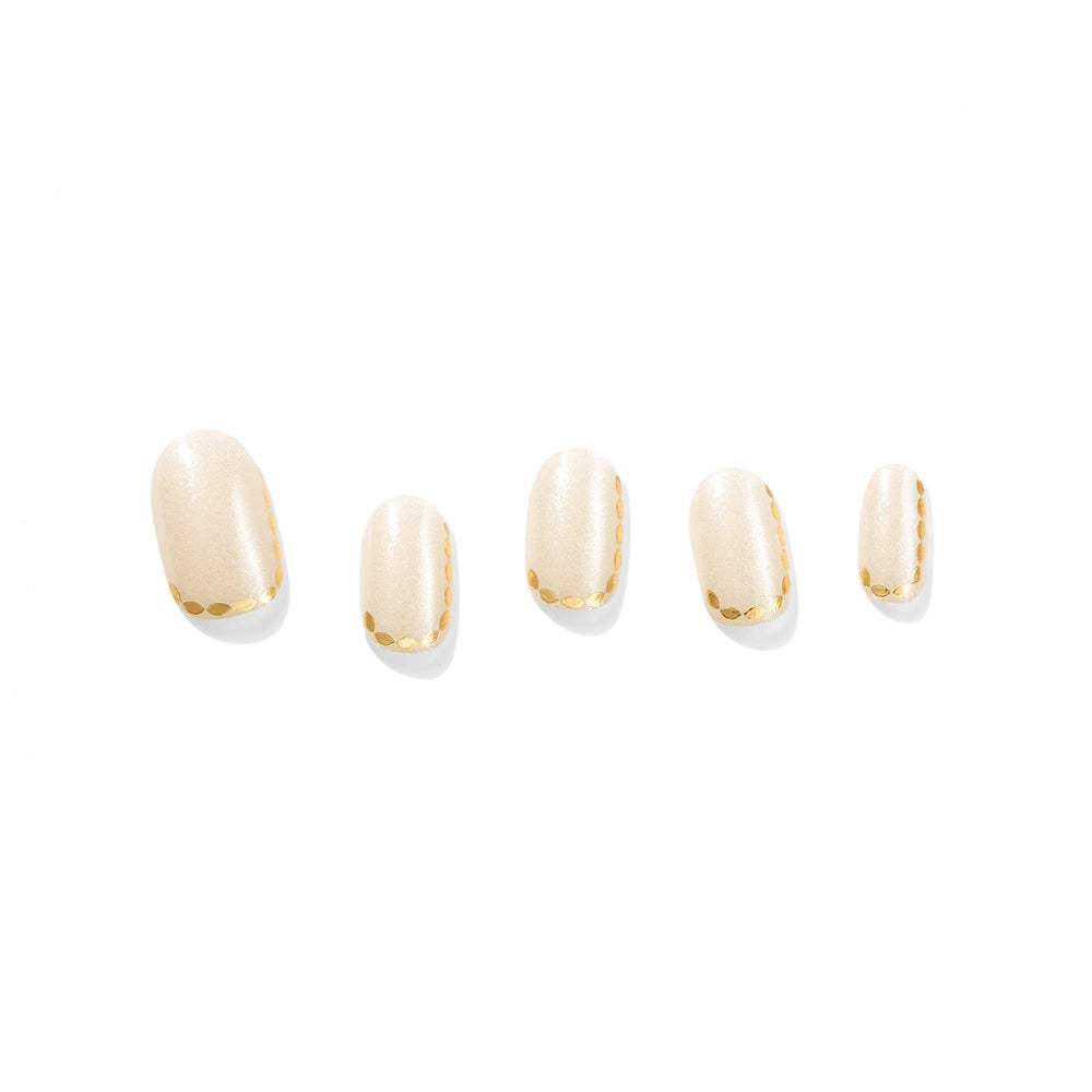 Dashing Diva Glaze Grecian Gold nail strip for long-lasting salon shine.