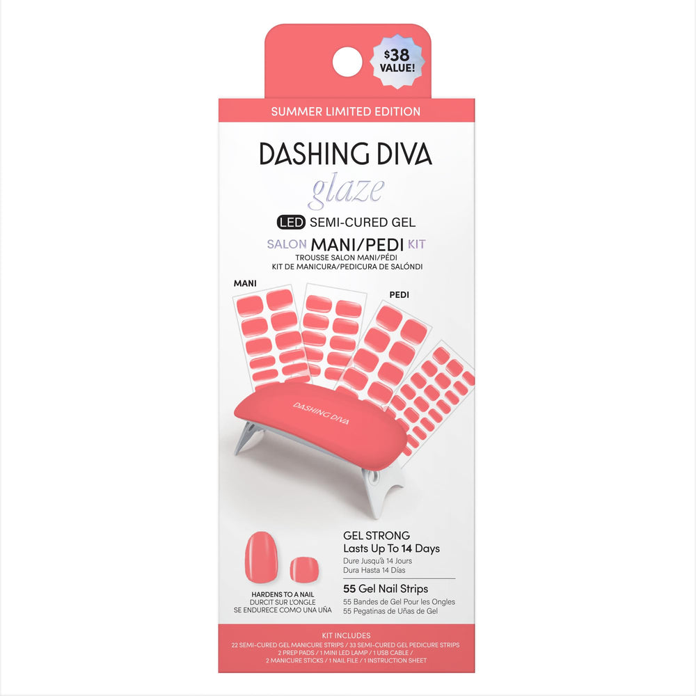 Dashing Diva Glaze Mani Pedi Kit LED lamp enabling salon-grade curing at home