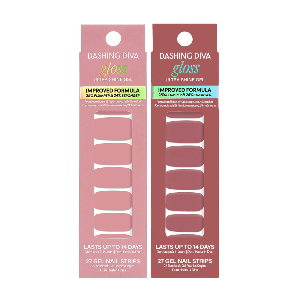 Dashing Diva Gloss Desert Neutrals kitten strip-set for fast at-home gel nails lasting up to 14 days