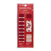 Dashing Diva Poinsettia Princess glossy gel nail strips for chip-resistant holiday shine