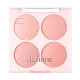 Dasique Blending Mood Cheek 07 Candy Berry palette closeup showing four warm pink tones