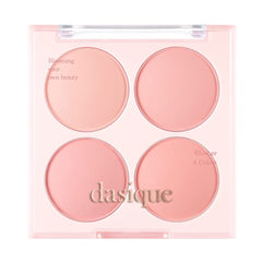 Dasique Blending Mood Cheek 07 Candy Berry palette closeup showing four warm pink tones