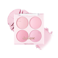 Dasique Blending Mood Cheek 08 Blueberry Sorbet swatches show four cool mauve shades for versatile looks