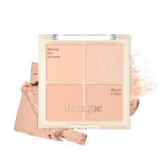 Dasique Blending Mood Cheek 01 warm blending palette with four tea-inspired shades for warm skin tones.
