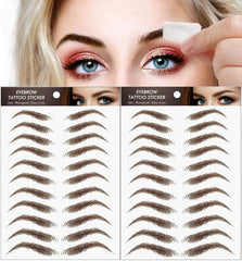 DaTineLky eyebrow tattoo sticker closeup packaging shows realistic hair-like brows.