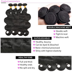 DAYRISE Brazilian virgin body wave bundles 20 inch for smooth styling