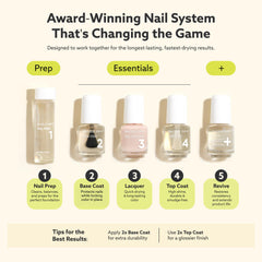 Close-up of fast-drying top coat illustrating five-minute manicure completion.