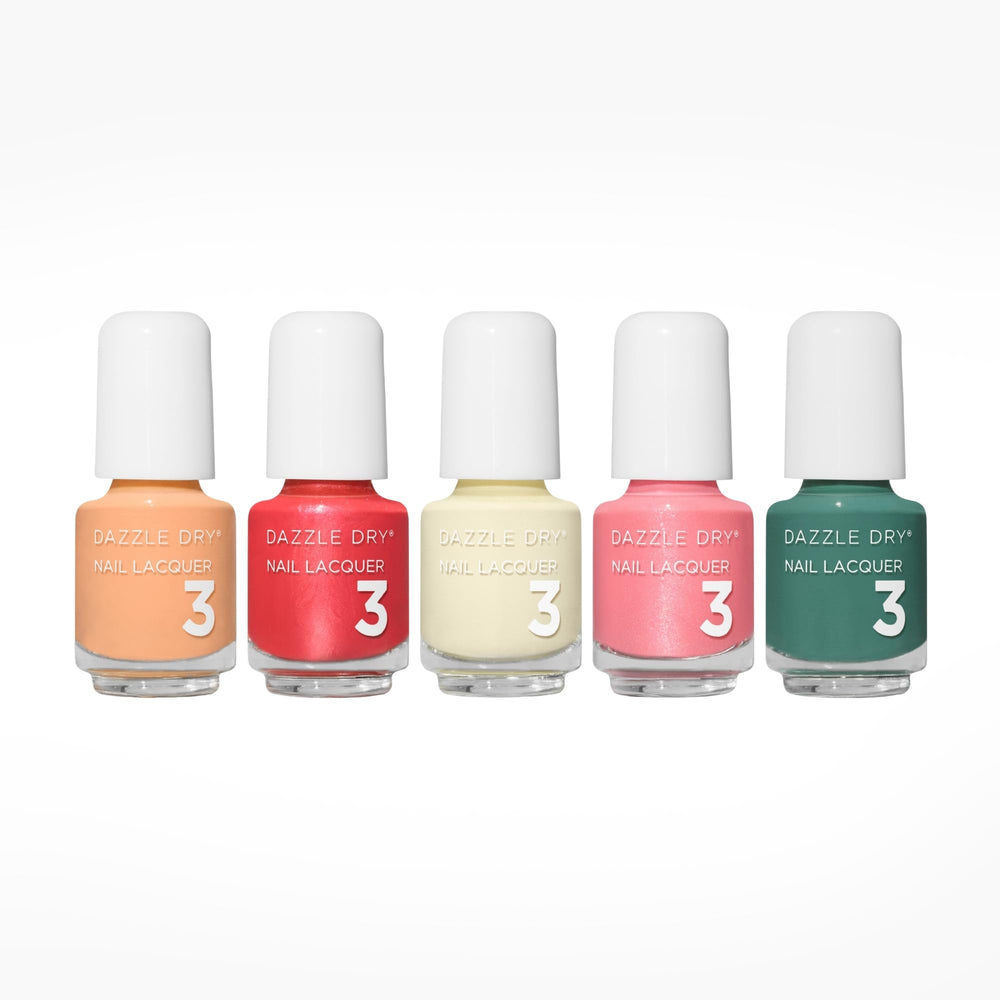Dazzle Dry Spring Fling mini flight collection: five shades for quick, long-lasting manicures.