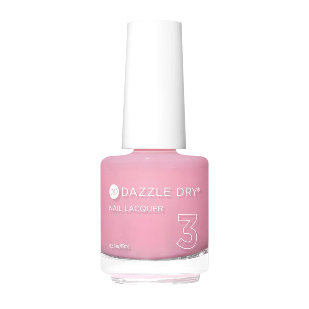 Dazzle Dry Pinkies Up Step 3 bottle in pale pink with quick-dry appeal.