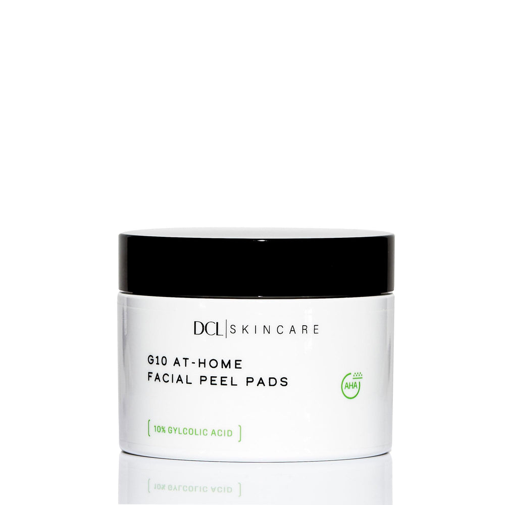 DCL G10 Radiance Peel pads close-up showing texture and gentle exfoliation for smoother skin.