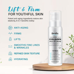 Dcsily face neck lift cream application shows quick-absorbing moisture for daytime use