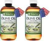De La Cruz Pure Olive Oil bottle front view for hair and skin care