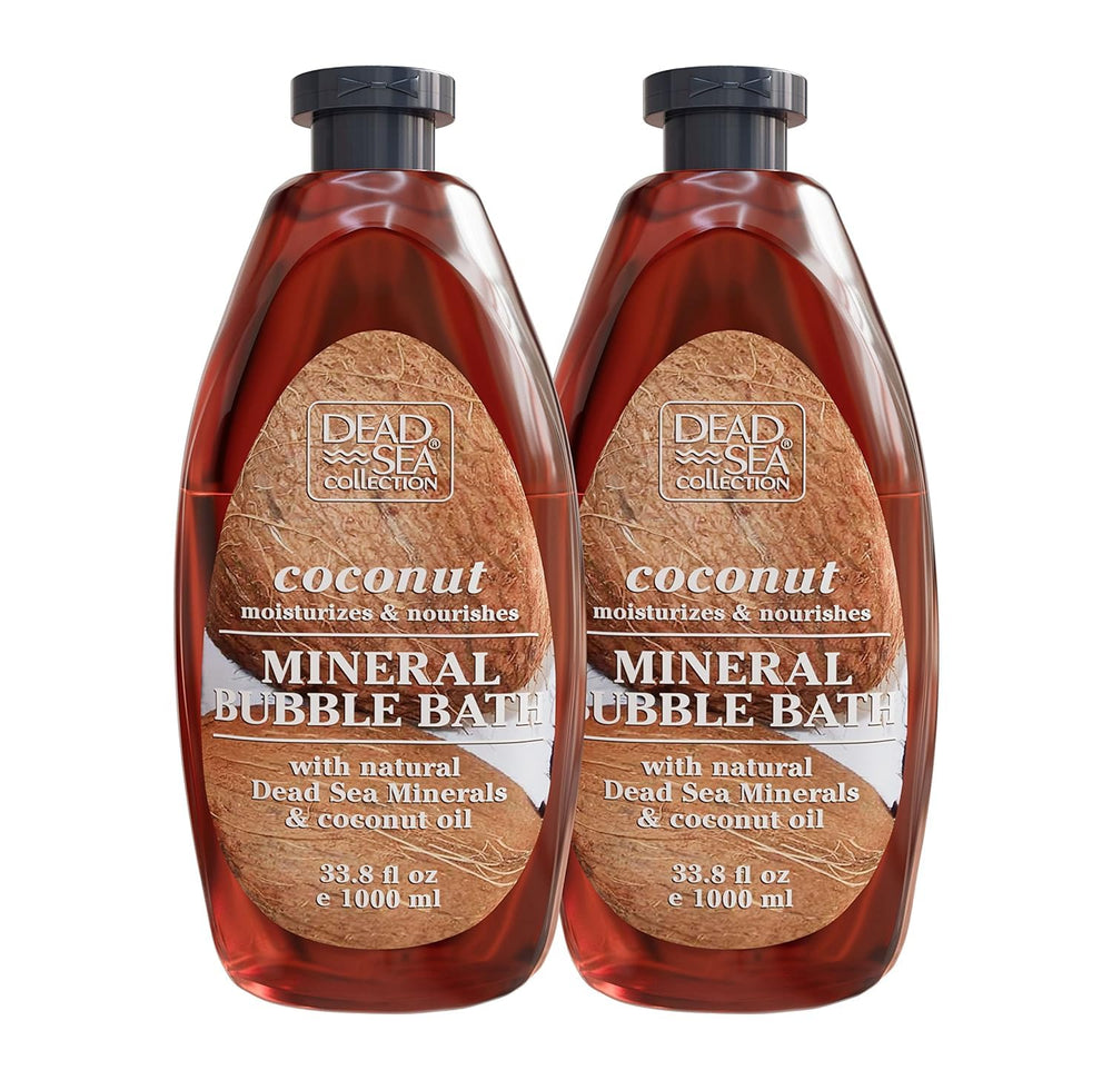 Dead Sea Collection bubble bath bottle with coconut oil for moisturized skin.