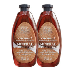 Dead Sea Collection bubble bath bottle with coconut oil for moisturized skin.