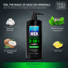 Shampoo usage: Dead Sea Collection 3-in-1 for soft hair.