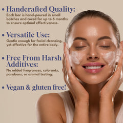 Dead Sea Warehouse hydrating lather on skin, suitable for all skin types.