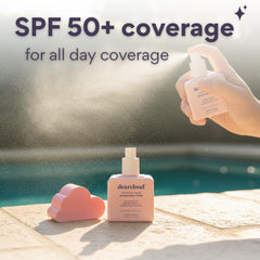 Dearcloud Cica calming mist helps soothe redness after sun exposure