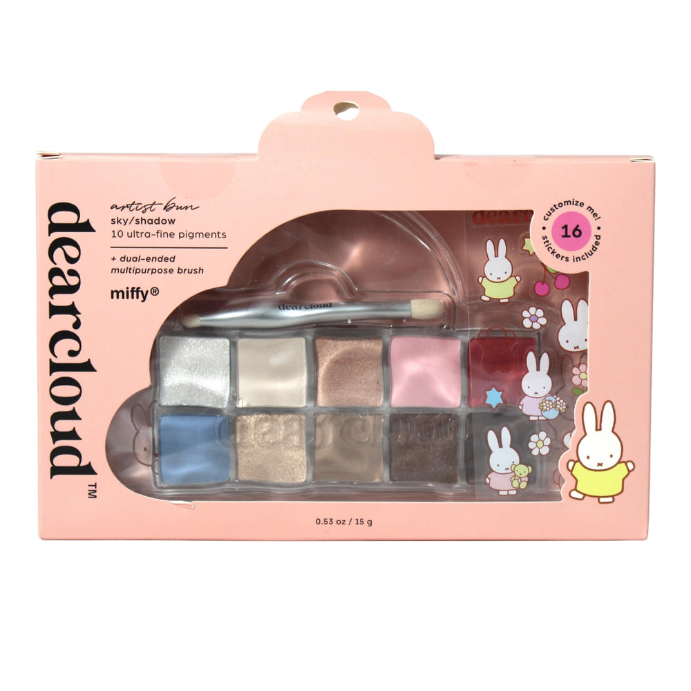 Dearcloud Miffy Sky Shadow palette open showing ten ultra-fine pigments for versatile looks.