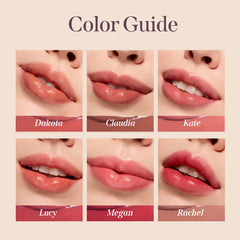 DEARDAHLIA Lip Paradise Rachel texture close-up proves non-sticky comfort.