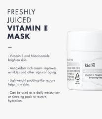 DearKlairs Vitamin E Mask texture close-up reveals custard-like consistency for deep hydration