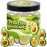 DEARMINE Positive Avocado Jar with 60 affirmation cards for daily motivation.
