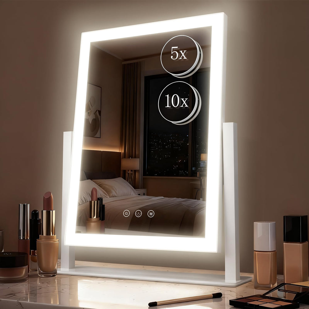 DECADENCE vanity mirror with lights main reflection for precise makeup.