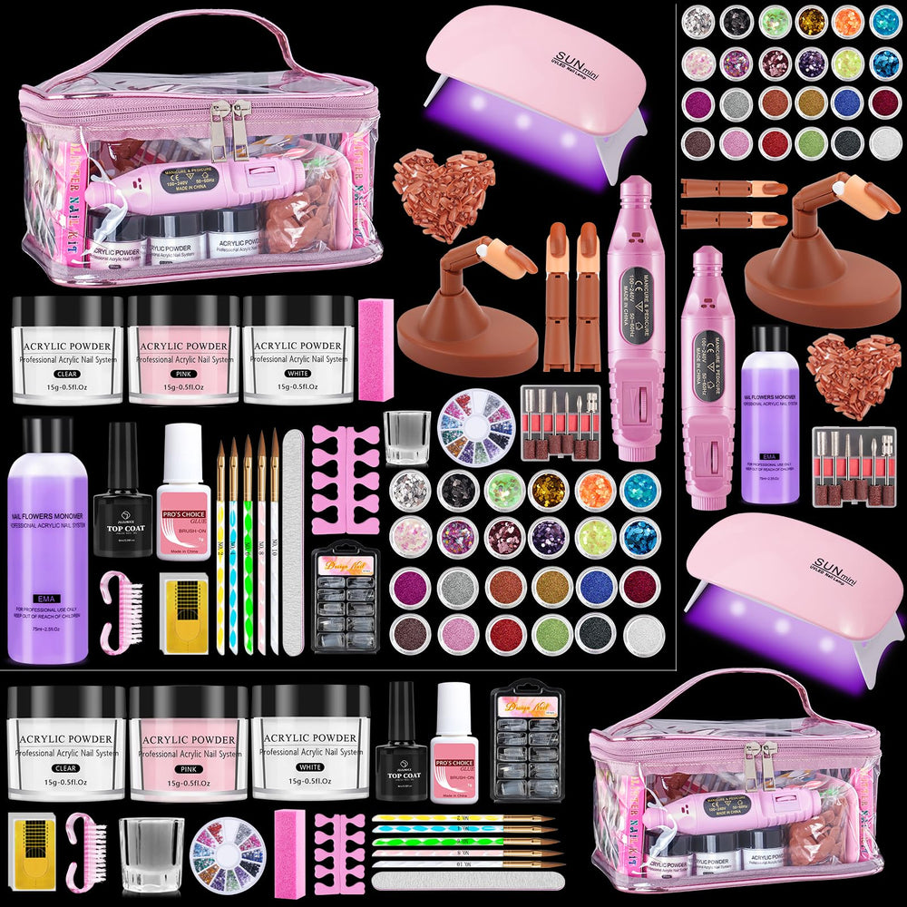 Deciniee nail kit makeup bag with glitter powder for organized nail art sessions