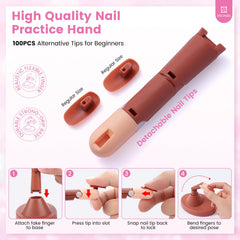 Deciniee practice fingers and nail tips for risk-free training