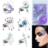 DECOYARDOO face jewels 6-sheets pattern for vibrant festival makeup.