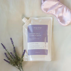 Bubble bath highlights essential oils promoting relaxation