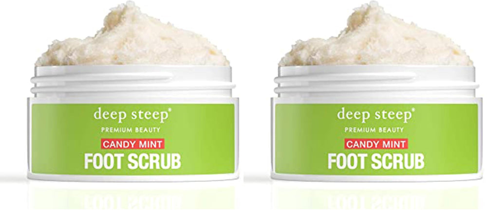 Deep Steep Foot Scrub mint texture close-up showing exfoliating grains
