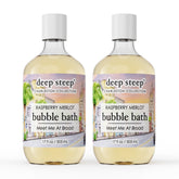 Deep Steep Raspberry Merlot bubble bath bottle promotes moisturizing, soothing skin with shea and argan oils.