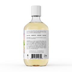 Deep Steep Raspberry Merlot bubble bath pour demonstrates relaxing aromatherapy in warm water.