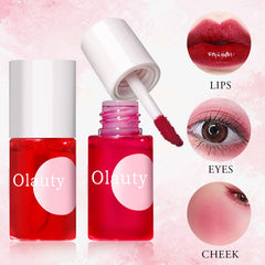 Deepmind lip tint strawberry swatches reveal glossy, long-lasting color for everyday radiance